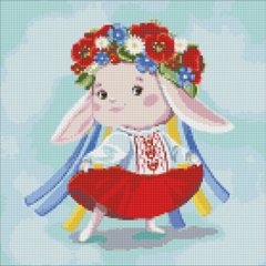 Алмазна картина Зайка-україночка Ідейка (AMO7581) фото інтернет-магазину Raskraski.com.ua