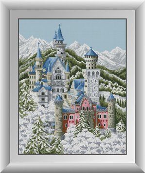Алмазна картина Зимовий Нойшванштайн Dream Art (DA-31041) 50 x 63 см фото інтернет-магазину Raskraski.com.ua