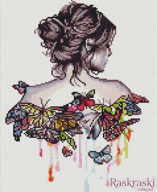 Картина алмазами Девушка и бабочки Алмазная мозаика (OSG028, Без подрамника) фото интернет-магазина Raskraski.com.ua