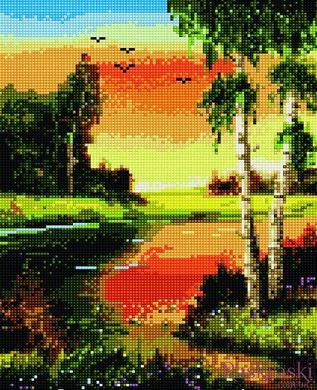 Алмазная мозаика Берёзки у реки Rainbow Art (EJ235, На подрамнике) фото интернет-магазина Raskraski.com.ua