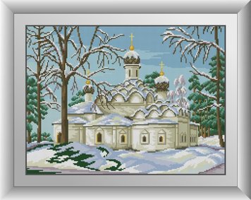 Алмазна мозаїка Храм в зимовому лісі Dream Art (DA-30992) фото інтернет-магазину Raskraski.com.ua