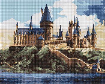 Набір алмазної вишивки Harry Potter: Гоґвортс вдень &copy;Warner Bros. Ідейка (AMO20360) 40 х 50 см фото інтернет-магазину Raskraski.com.ua