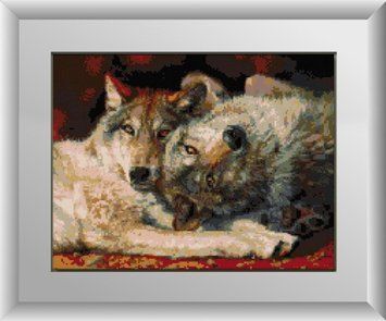 Картина стразами Грайливі вовки Dream Art (DA-30231) 39 х 56 см фото інтернет-магазину Raskraski.com.ua