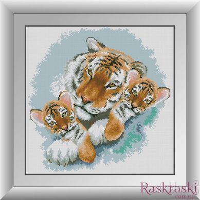 Алмазная техника Семья тигров Dream Art (DA-30841, Без подрамника) фото интернет-магазина Raskraski.com.ua