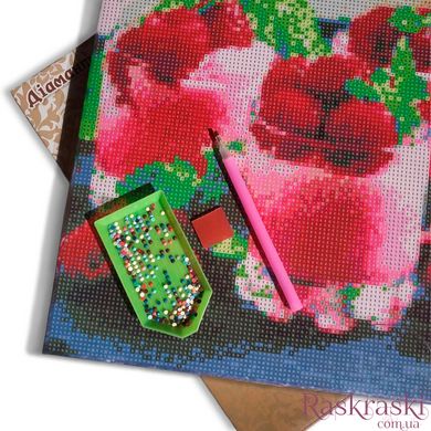 Картина з мозаїки Трояндова ніжність Диамантовые ручки (GU_188945) фото інтернет-магазину Raskraski.com.ua