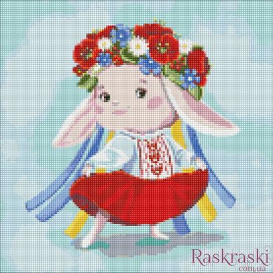 Алмазна картина Зайка-україночка Ідейка (AMO7581) фото інтернет-магазину Raskraski.com.ua