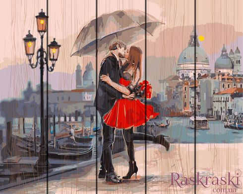 Картина за номерами на дереві Побачення у венеції (RA-GXT9991) Rainbow Art фото інтернет-магазину Raskraski.com.ua