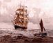 Картина по номерам Парусник в волнующем море (BRM3319) — фото комплектации набора