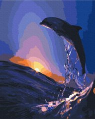 Рисование по номерам Закат дельфина (BSM-B5186) фото интернет-магазина Raskraski.com.ua