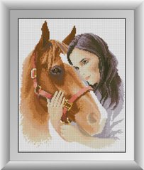 Набір алмазна мозаїка Дівчина з конем Dream Art (DA-30942) фото інтернет-магазину Raskraski.com.ua