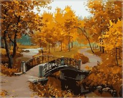 Холст для рисования Осенний парк (мост) (MS334) Babylon фото интернет-магазина Raskraski.com.ua