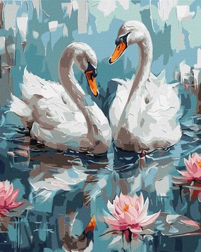 Картина по номерам Влюбленные лебеди ©art.solomiia (KHO6620) Идейка (Без коробки)