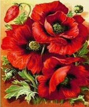 Картина мозаика Маки красные (JA21117) Диамантовые ручки (GU_189056, Без подрамника) 21 х 25 см фото интернет-магазина Raskraski.com.ua