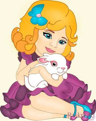 Розмальовка по номерах Дівчинка з кроликом (ASK019) ArtStory (Без коробки)