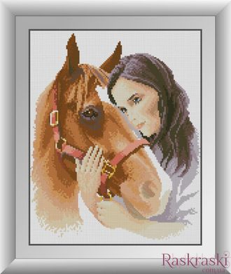Набір алмазна мозаїка Дівчина з конем Dream Art (DA-30942) фото інтернет-магазину Raskraski.com.ua