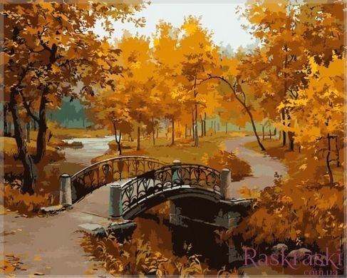 Полотно для малювання Осінній парк (міст) (MS334) Babylon фото інтернет-магазину Raskraski.com.ua