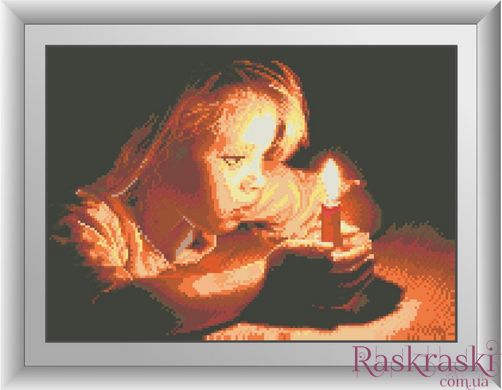 Алмазная живопись Девочка со свечой Dream Art (DA-30233, Без подрамника) фото интернет-магазина Raskraski.com.ua