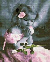 Картина из мозаики Девочка в розовом Никитошка (GJ5106, На подрамнике) фото интернет-магазина Raskraski.com.ua