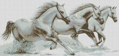 Картина мозаїка Трійка коней (34 х 72 см) Dream Art (DA-31738) фото інтернет-магазину Raskraski.com.ua