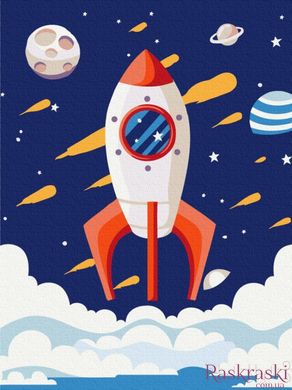 Картина по номерам Космическая ракета (KBS0112) (Без коробки)