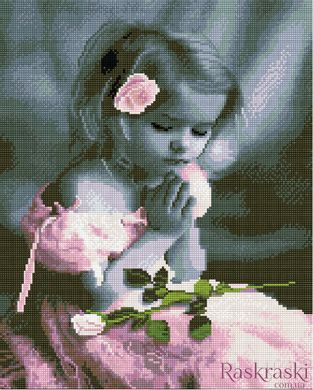 Картина з мозаїки Дівчинка в рожевому Никитошка (GJ5106) фото інтернет-магазину Raskraski.com.ua