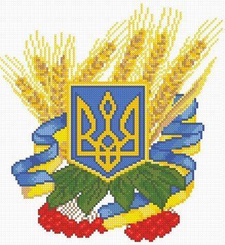 Алмазная картина Герб Украины ТМ Алмазная мозаика (DM-057, Без подрамника) 28 х 30 см фото интернет-магазина Raskraski.com.ua