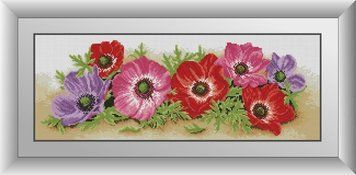 Набор алмазной вышивки Ароматные анемоны Dream Art (DA-30994, Без подрамника) 24 x 65 см фото интернет-магазина Raskraski.com.ua