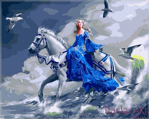 Картина за номерами Дівчина на коні (VP125) Babylon фото інтернет-магазину Raskraski.com.ua