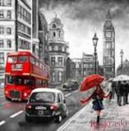Картина из мозаики Дождливый Лондон (ME25111) Диамантовые ручки (GU_178229, На подрамнике) фото интернет-магазина Raskraski.com.ua