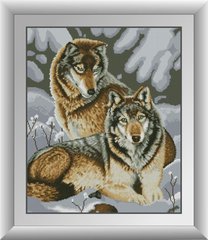 Картина из мозаики Два волка Dream Art (DA-30858, Без подрамника) фото интернет-магазина Raskraski.com.ua