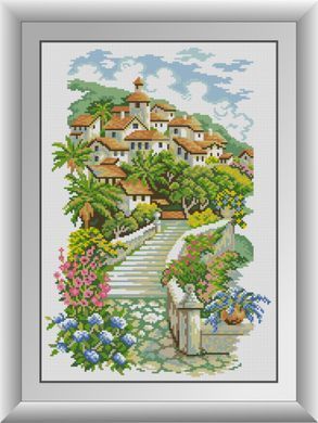 Картина мозаїка Місто в цвету Dream Art (DA-30648) 34 х 49 см фото інтернет-магазину Raskraski.com.ua