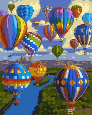 Картина по номерам Полет воздушных шаров (AS0034) ArtStory фото интернет-магазина Raskraski.com.ua