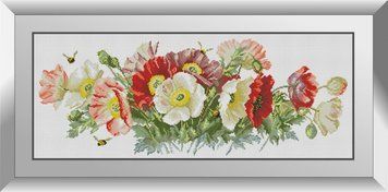 Картина стразами Макова феєрія Dream Art (DA-31108) 32 x 82 см фото інтернет-магазину Raskraski.com.ua