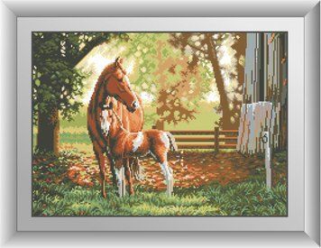 Алмазна вишивка Коні (квадратні камені, повна зашивання) Dream Art (DA-30468) 40 х 55 см фото інтернет-магазину Raskraski.com.ua