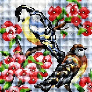 Алмазна картина Синички ColorArt (CLR-PDD1222) 20 х 20 см фото інтернет-магазину Raskraski.com.ua