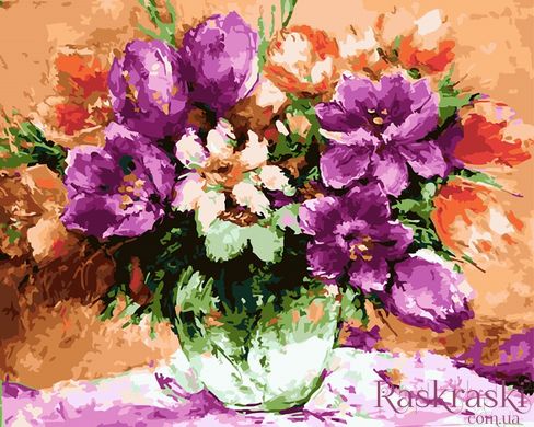 Картина за номерами Пурпурні квіти (BRM21527) фото інтернет-магазину Raskraski.com.ua