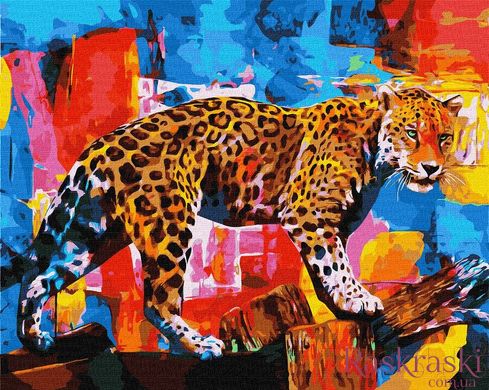 Раскраска по цифрам Яркий леопард (KHO4338) Идейка (Без коробки)