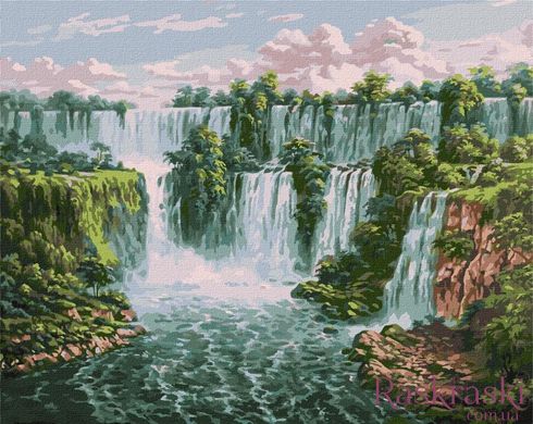 Картина по номерам Живописный водопад ©Сергей Лобач (KH2878) Идейка фото интернет-магазина Raskraski.com.ua