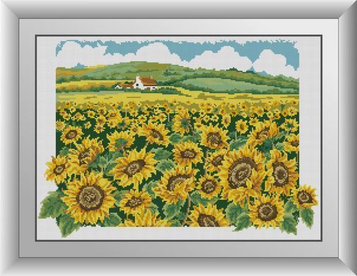 Алмазна картина Будиночок в соняшниках Dream Art (DA-31008) 43 x 60 см фото інтернет-магазину Raskraski.com.ua