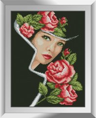 Картина з страз Портрет з трояндами Dream Art (DA-31294) фото інтернет-магазину Raskraski.com.ua