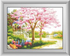 Картина из мозаики Весенний сад (квадратные камни, полная зашивка) Dream Art (DA-30452, Без подрамника) фото интернет-магазина Raskraski.com.ua