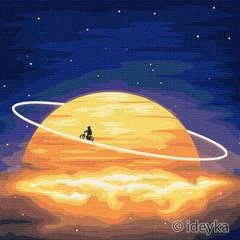 Картина за номерами Навколо Сатурну з фарбами металiк (KHO9546) Идейка (Без коробки)