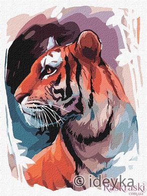 Картины по номерам Взгляд тигра (KHO4233) Идейка (Без коробки)