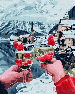 Раскраска по цифрам Шампанское в горах (BRM34541) фото интернет-магазина Raskraski.com.ua