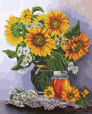 Алмазна картина Соняшники і мед (GZS1108) Rainbow Art (Без коробки) фото інтернет-магазину Raskraski.com.ua