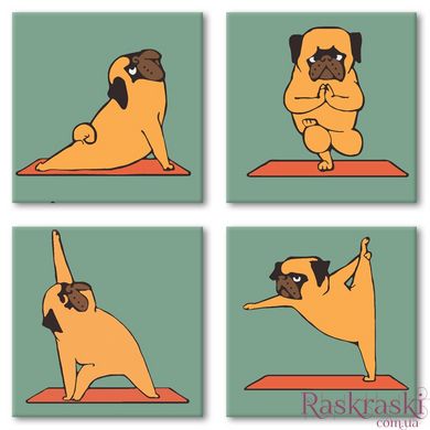 Картина по номерам Yoga-dog (KNP012) Идейка фото интернет-магазина Raskraski.com.ua