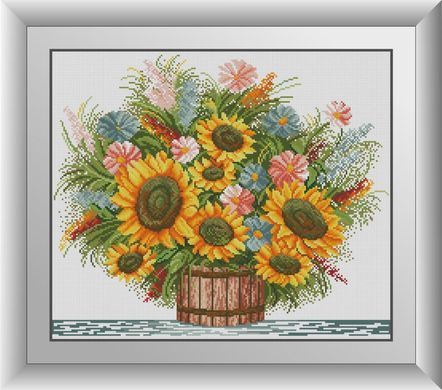 Картина алмазами Кошик соняшників Dream Art (DA-30944) 45 x 53 см фото інтернет-магазину Raskraski.com.ua