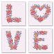 Картина за номерами Квартет Слово LOVE flowers (CH125) Идейка — фото комплектації набору