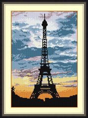 Алмазная мозаика Эйфелева башня на закате (полная зашивка, квадратные камни) Dream Art (DA-30105, Без подрамника) фото интернет-магазина Raskraski.com.ua