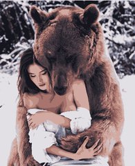 Картина по номерам Девушка и медведь (PN6803) Artissimo (Без коробки)